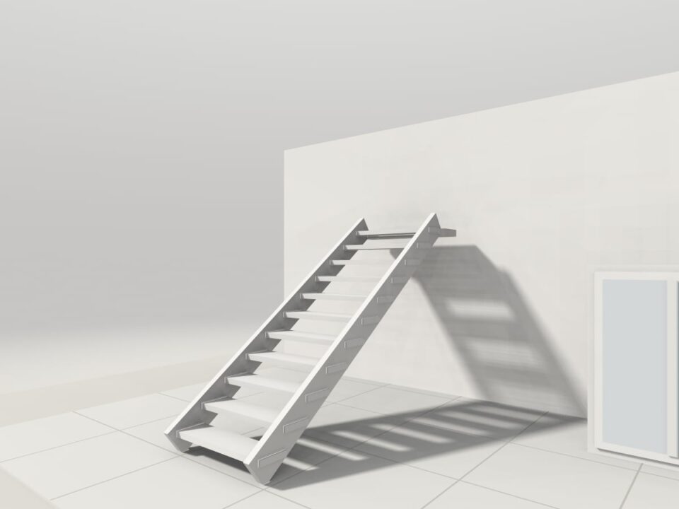 Scala in legno e finestra su cavalletto — Falegnameria Ingrassia