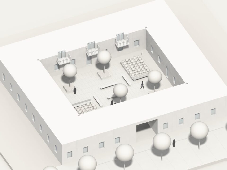Assonometria — Cortile di un condominio