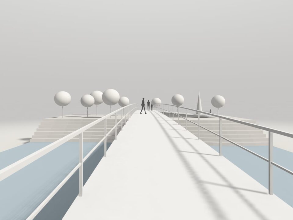 Sull'impalcato — Passerella sul fiume