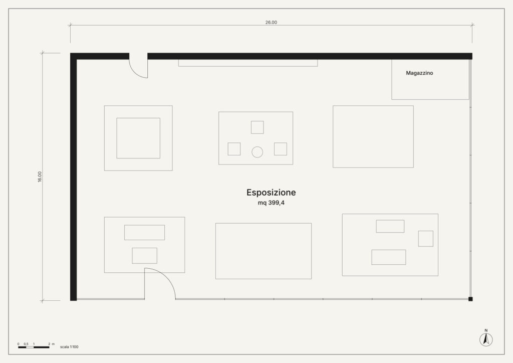 Tavola: pianta dello showroom — Showroom di arredo
